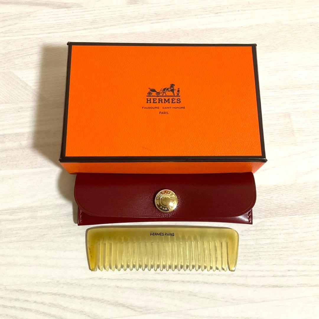 美品 HERMES エルメス コーム くし ヘアアクセサリー バッファローホーン