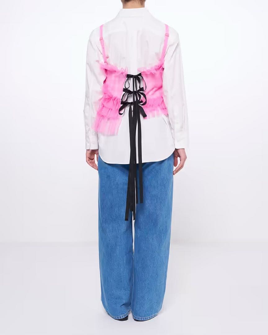 VIVIANO ヴィヴィアーノ Ruffle Tulle Bustier ピンク
