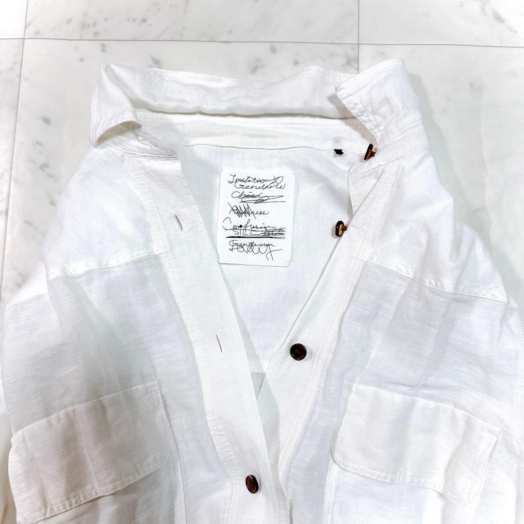 美品 定価3.9万 カオス バサランカディーシャツ リネン ホワイト　フリー