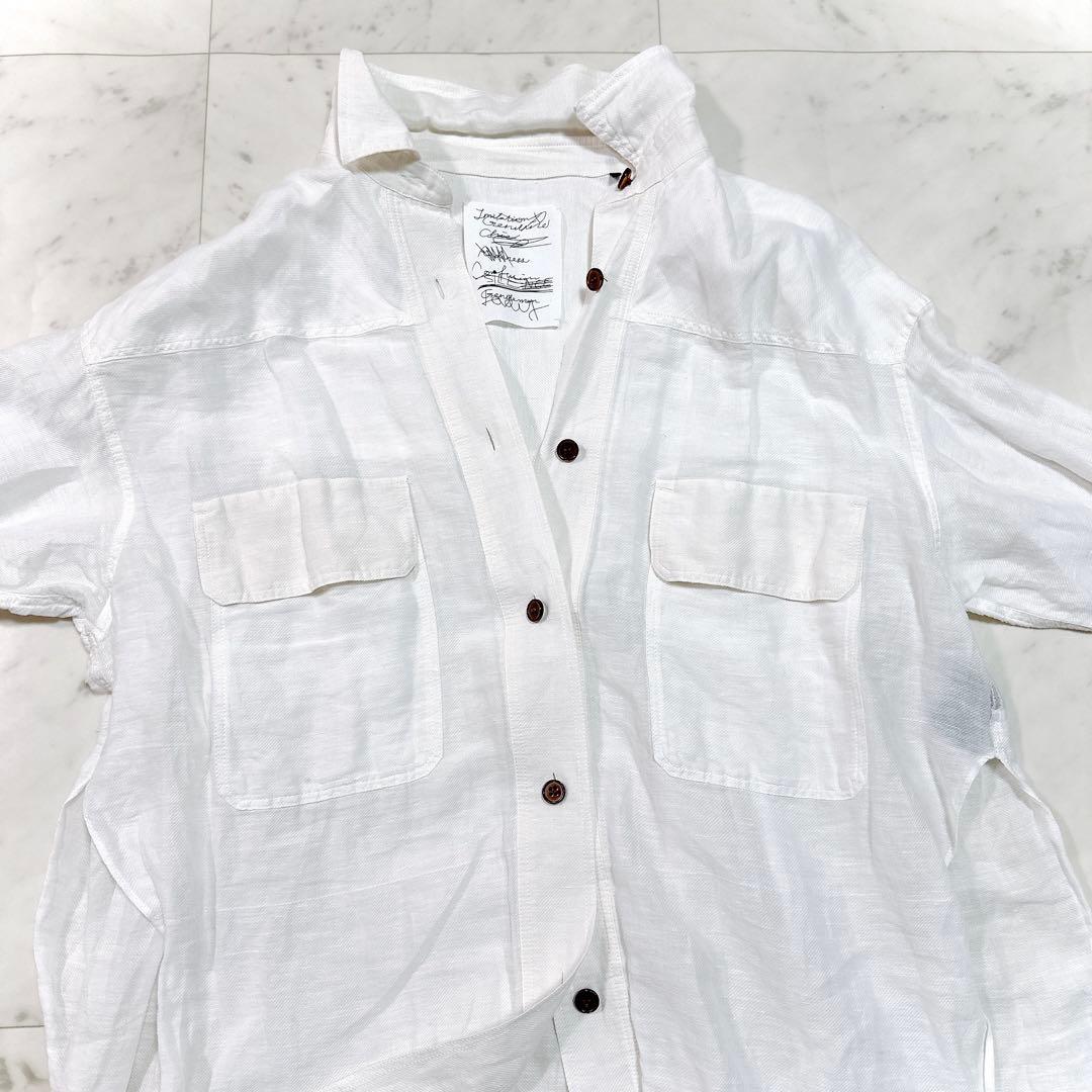 美品 定価3.9万 カオス バサランカディーシャツ リネン ホワイト　フリー