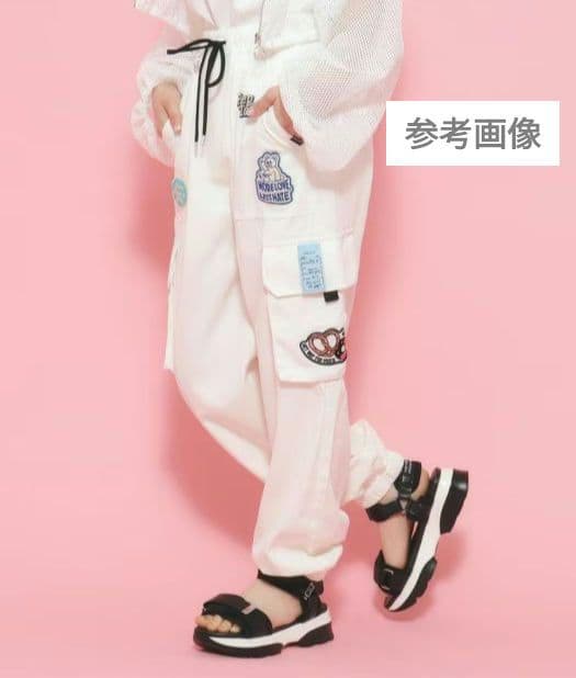 ありなっくま★新品 ピンクラテ★接触冷感ワッペンカ－ゴパンツ 160