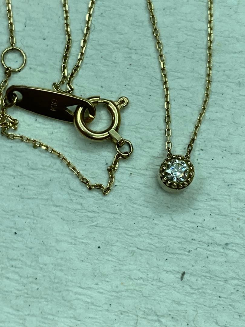 R*u様 k10 オデュース4℃ ダイヤモンド　ネックレス