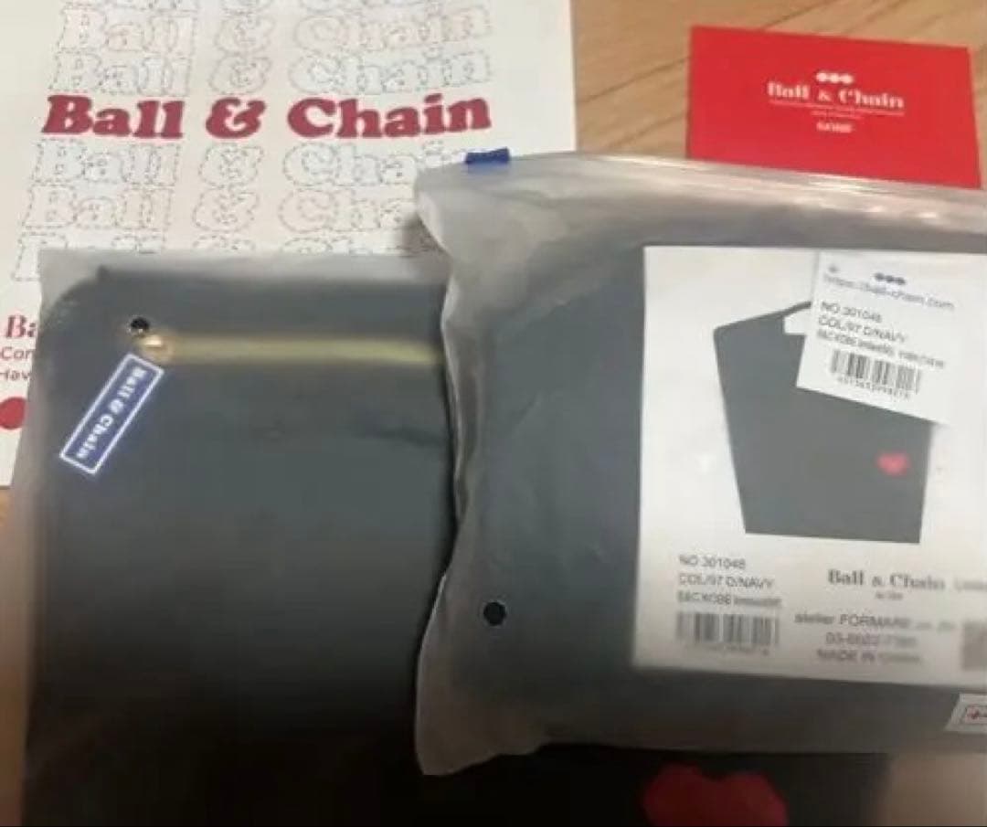 Ball & Chain エコバッグ 神戸限定 2周年記念　ネイビーポーチ&Ｍ