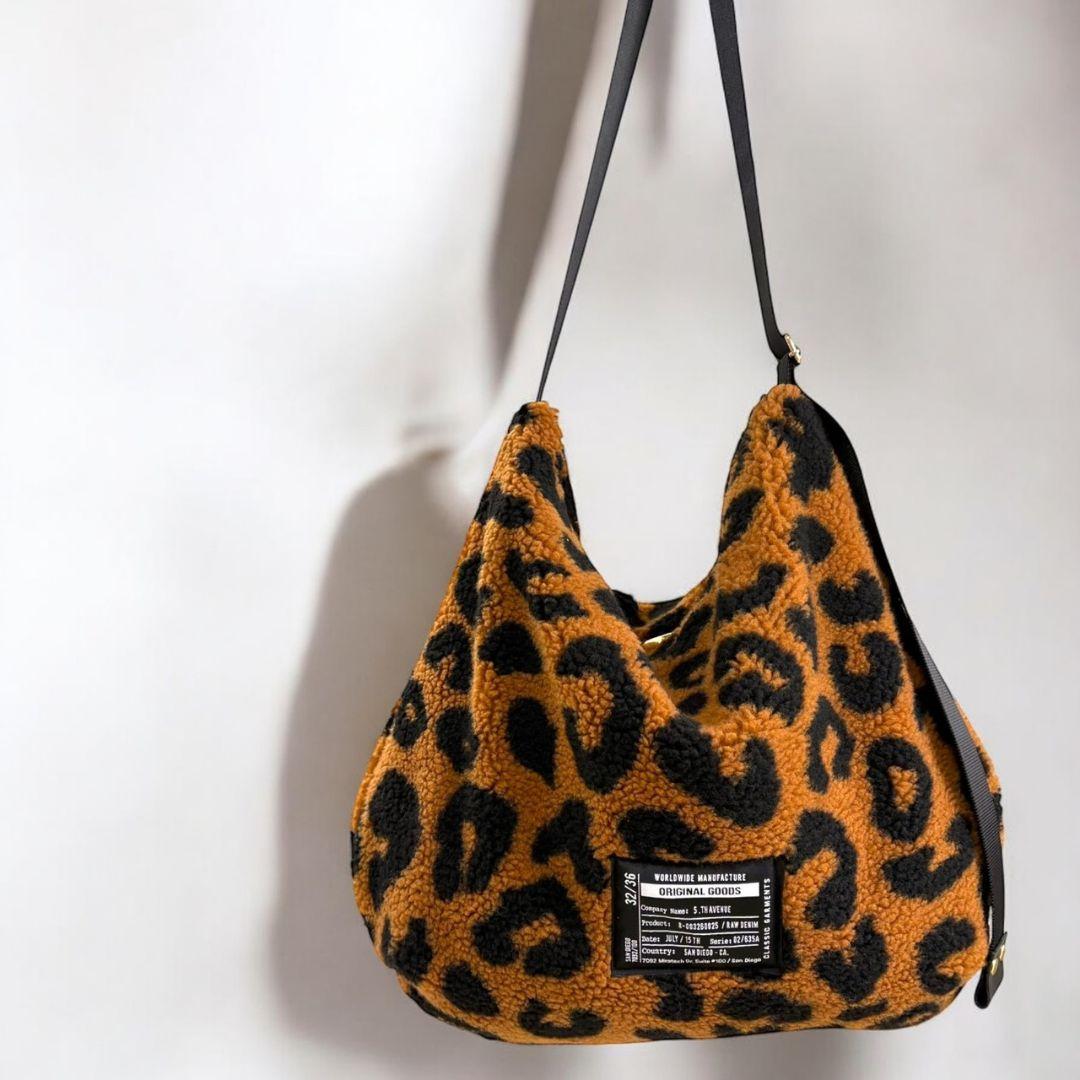 ゆるっと抜け感バッグ／レオパボアbrown