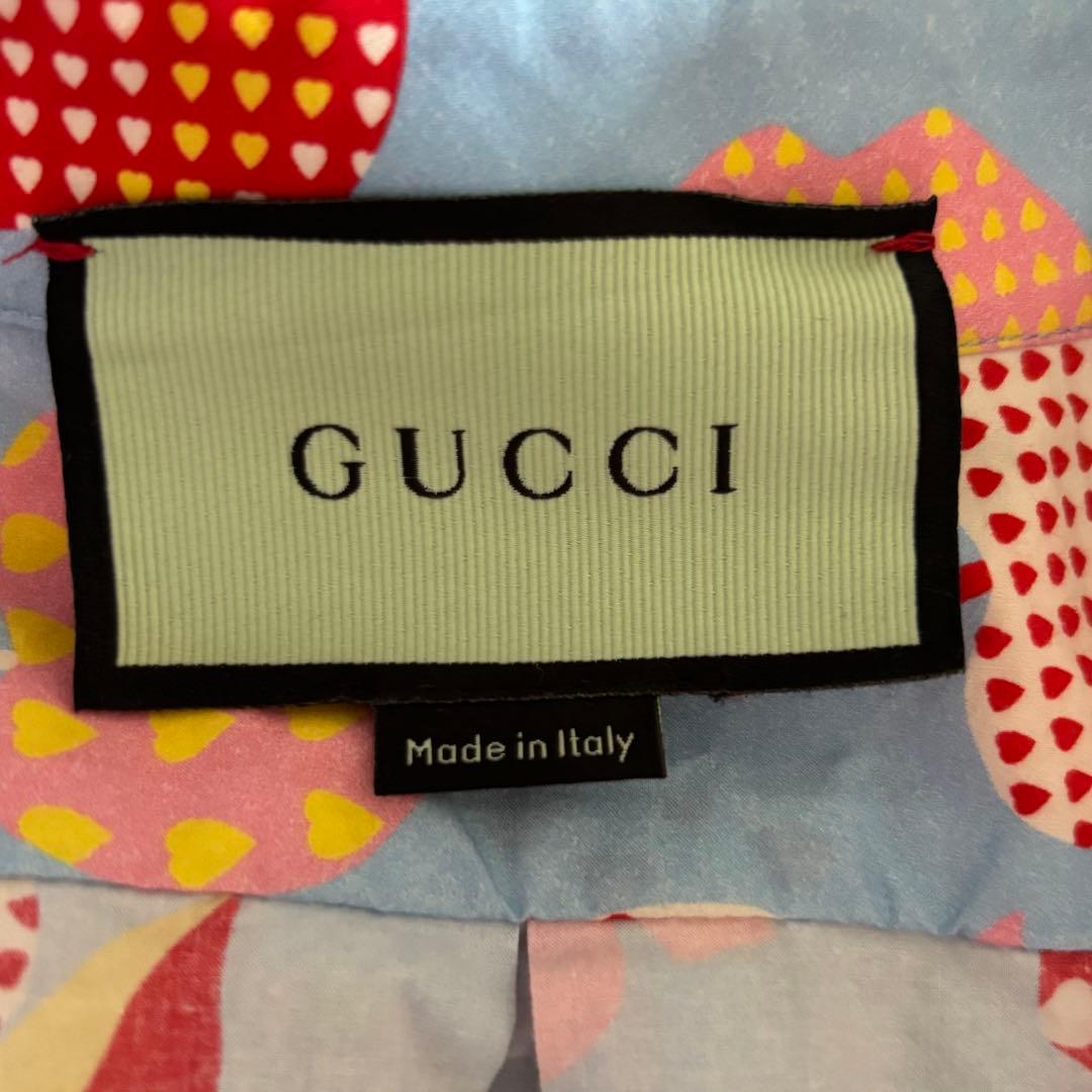 【訳あり】GUCCI カラフルパターン 長袖シャツワンピース
