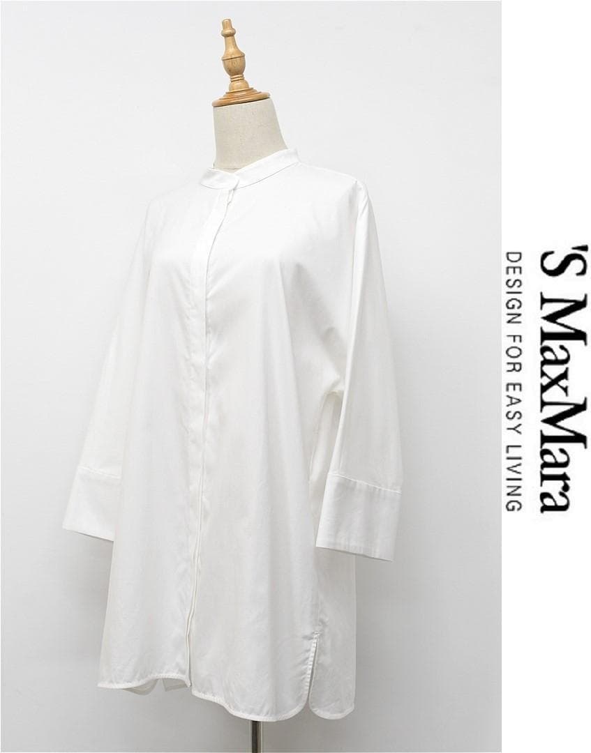 HGD-P312/美品 S MAXMARA ブラウス ロング丈 ドルマン 40