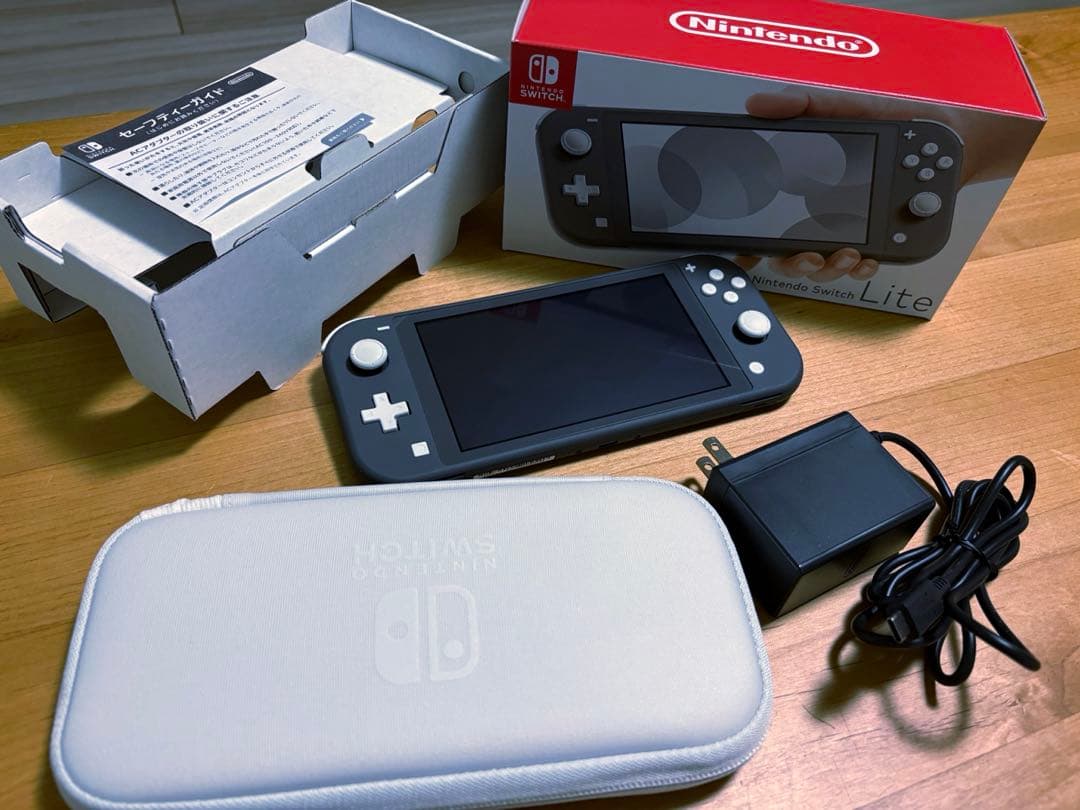 Switch Liteグレー アダプター ケース付き