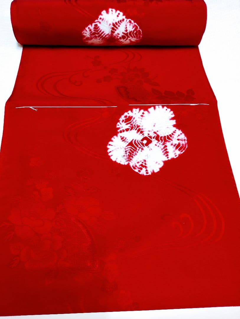 振り袖用赤絞り入り 長襦袢