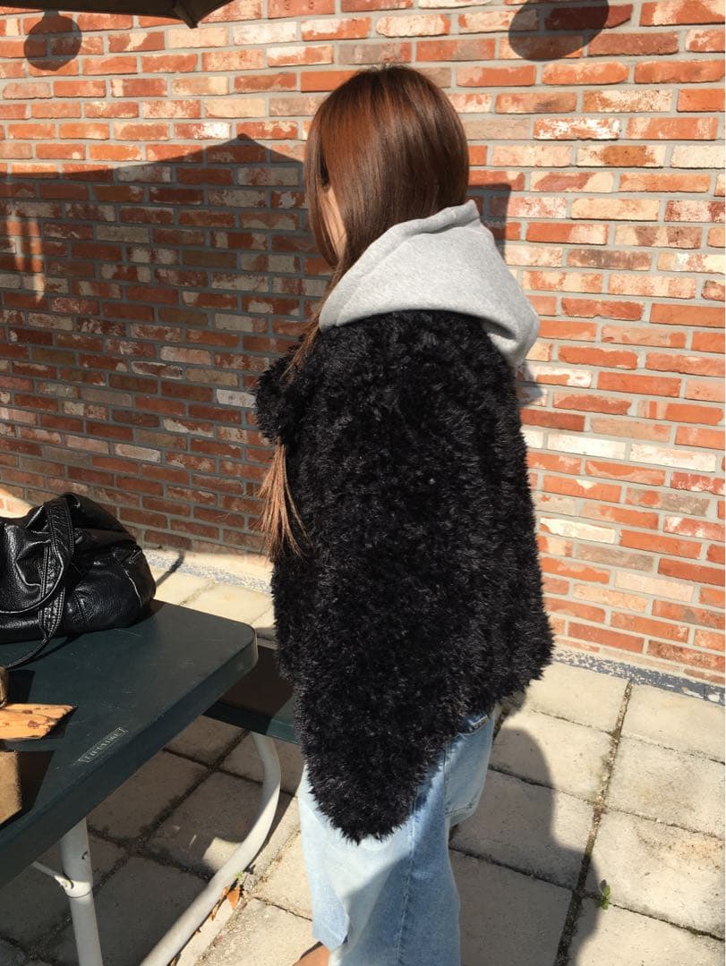 即日発送 our cabinet ファージャケット ブラック ファージャケット