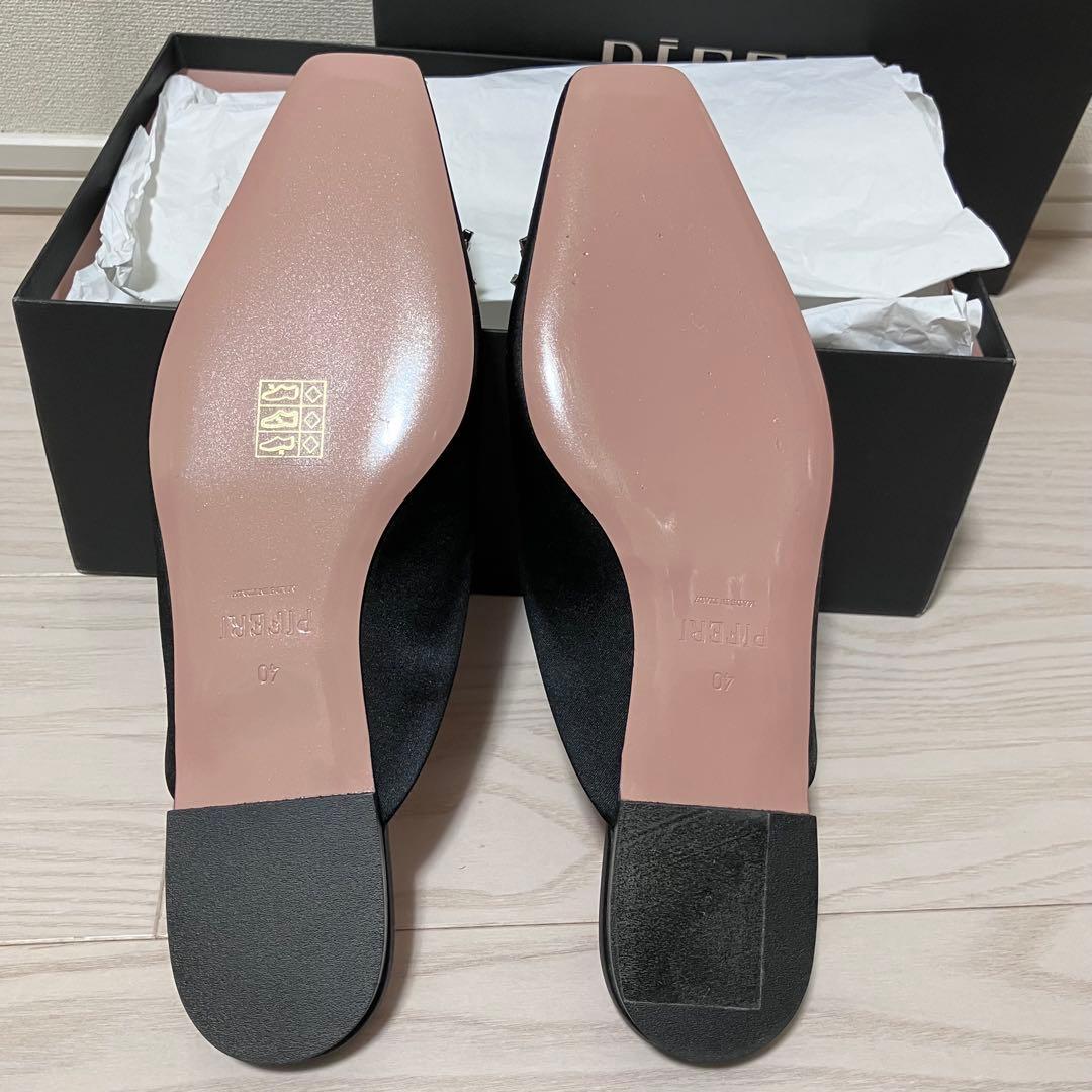 【美品】PIFERI フラット　サンダル　クリスタル　ビジュー　ビーガン　40
