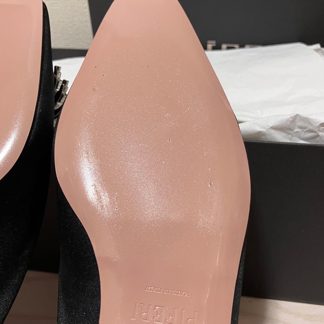 【美品】PIFERI フラット　サンダル　クリスタル　ビジュー　ビーガン　40