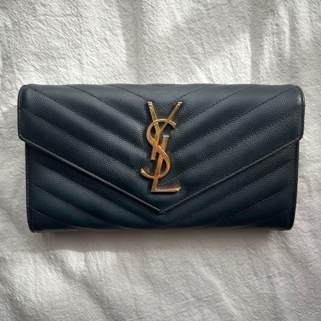 SAINT LAURENT YSL 長財布 ネイビー