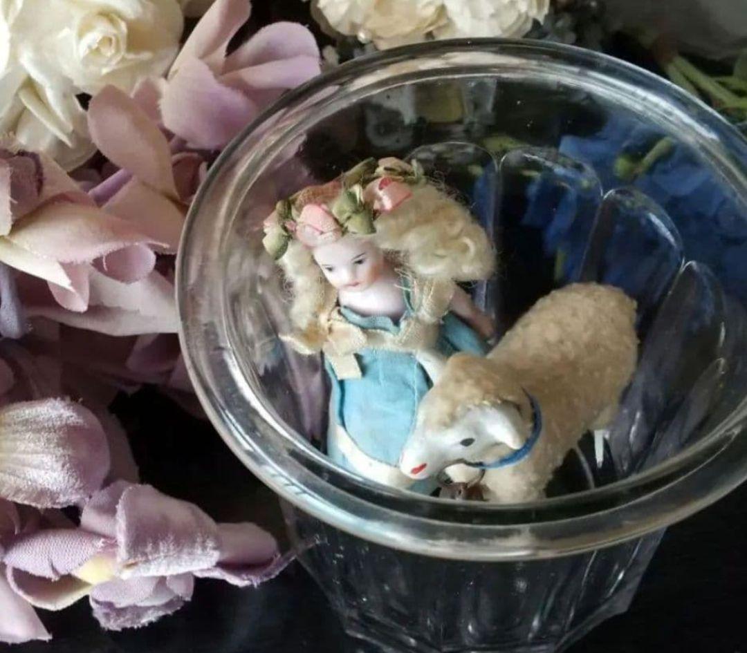 ❀ジャーマン/フランス アンティーク　鈴付きシープ/ひつじ♪クレッシュ