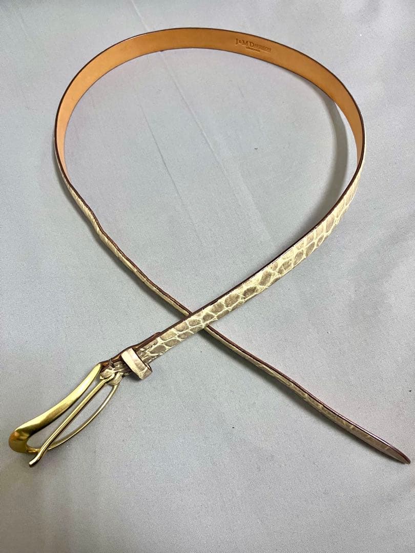 【専用】J&M Davidsonのクロコの型押しレザーベルト