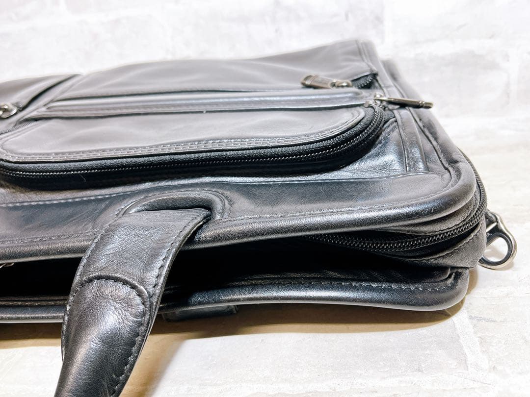 【美品】TUMI トゥミ 高級 2way レザービジネスバッグ 本革 黒