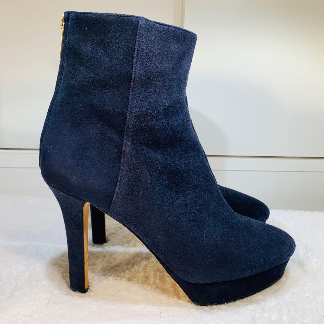 ⭐️美品 ネイビーJIMMY CHOO スエードショートブーツ　24.5cm