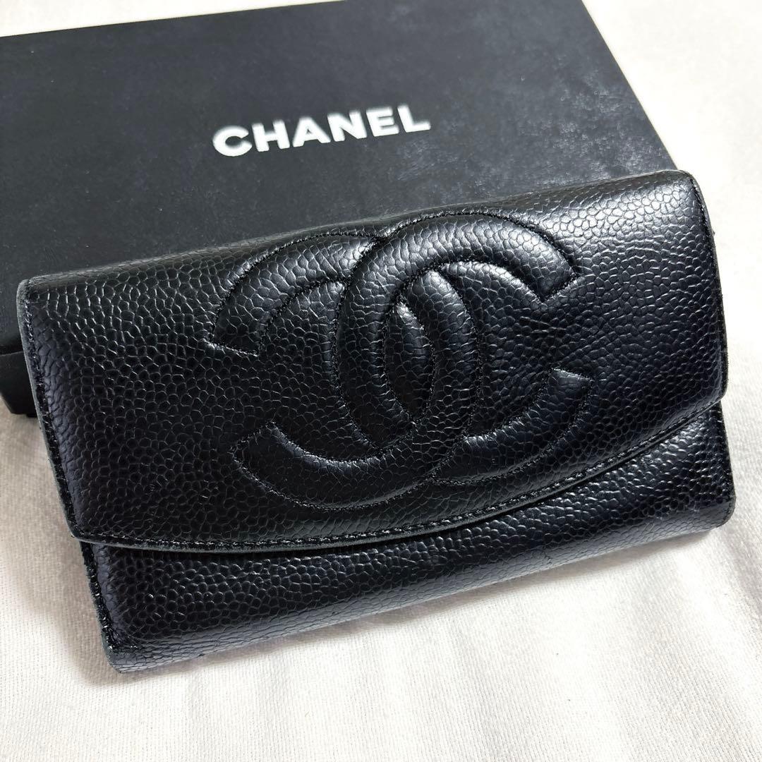 t*i様 た*ち様 CHANEL シャネル キャビアスキン レザー 長財布 二つ