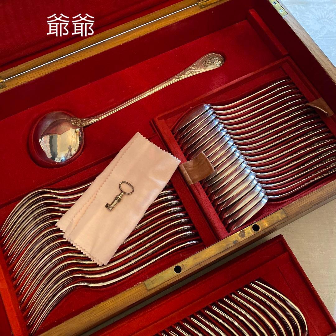 Puiforcat ピュイフォルカ／「アイリス」純銀製 カトラリー ４本セット