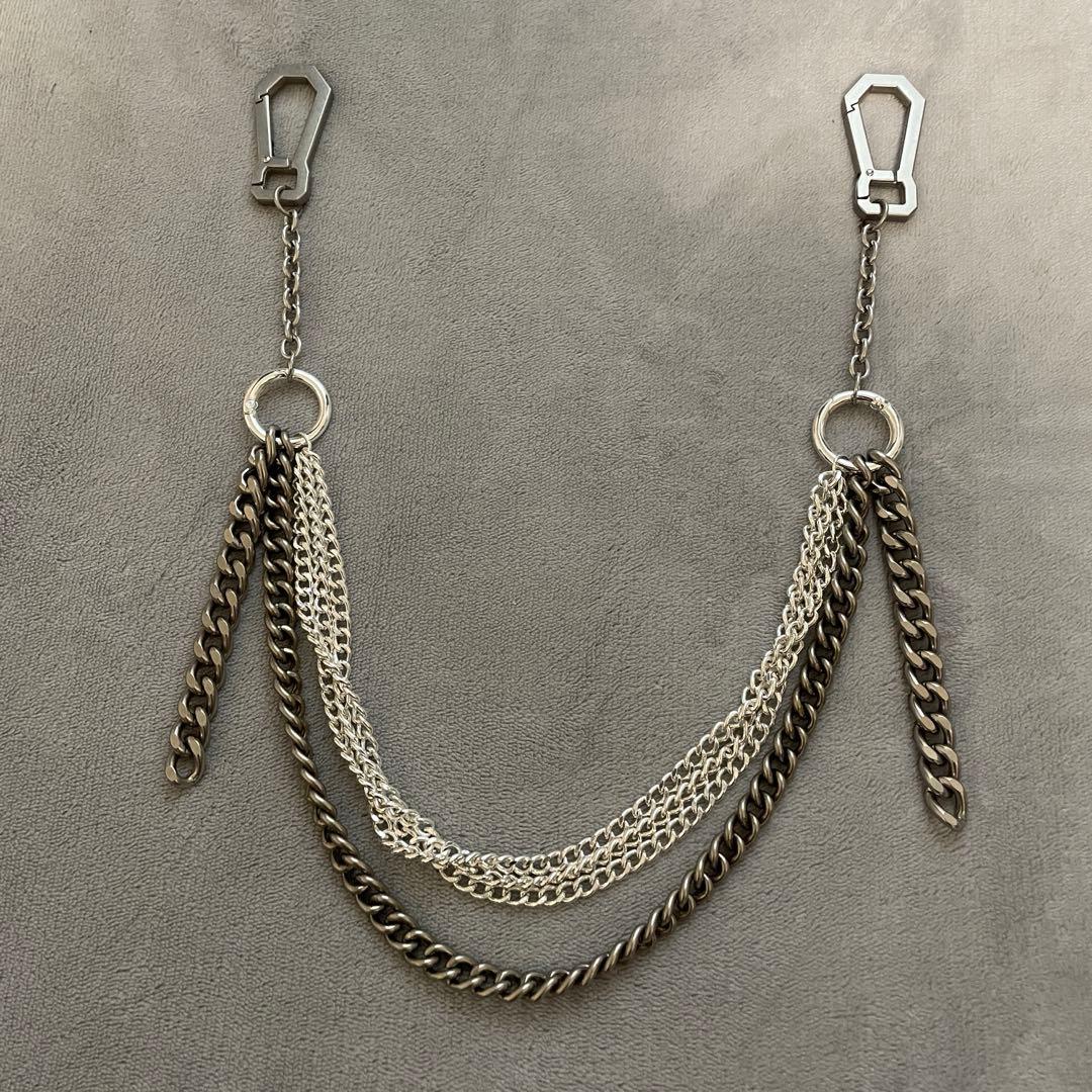 grancy カラビナデザインレイヤリングウォレットチェーン