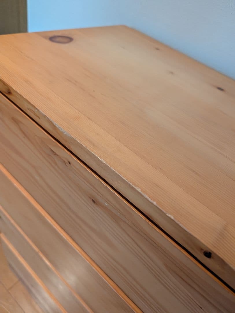 《送料込》無印良品 パイン材チェスト4段 木製家具 タンス 衣類収納 廃盤品