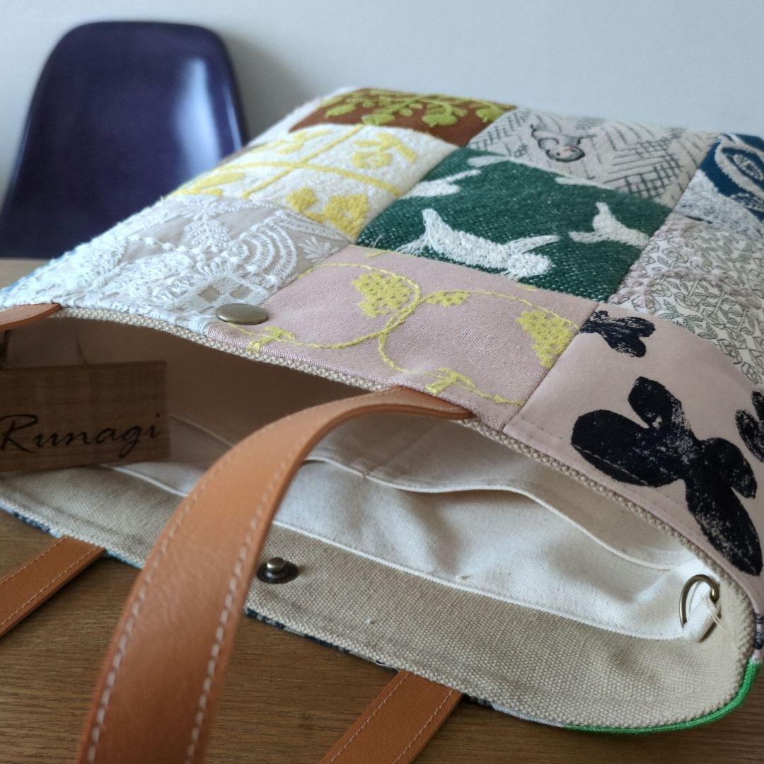 【1562】パッチワーク ハンドバッグ＊ミナペルホネン