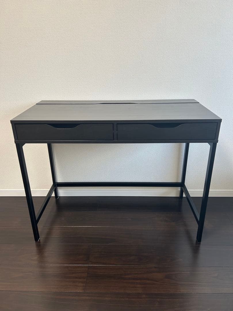 IKEA ALEX デスク 100×48cm ブラックブラウン 配線収納付き