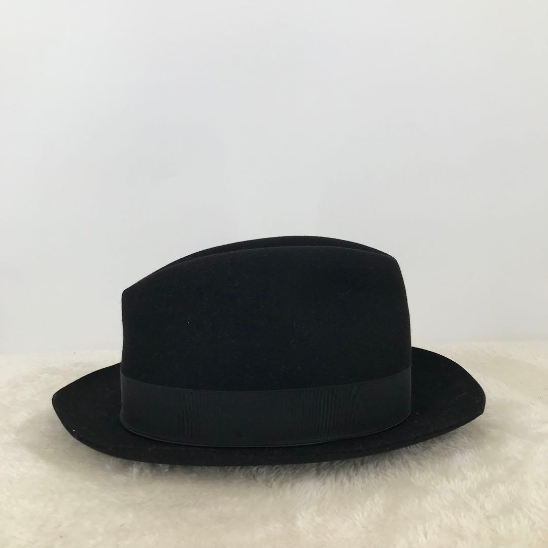 ボルサリーノ　ハット　57　ブラック　ラビットファー　イタリア製