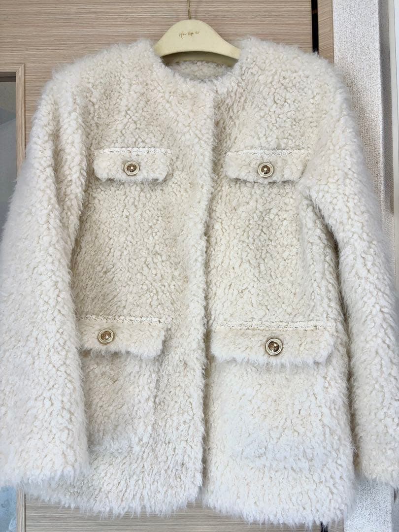 herlipto  Faux Fur Coat ecru Sサイズ