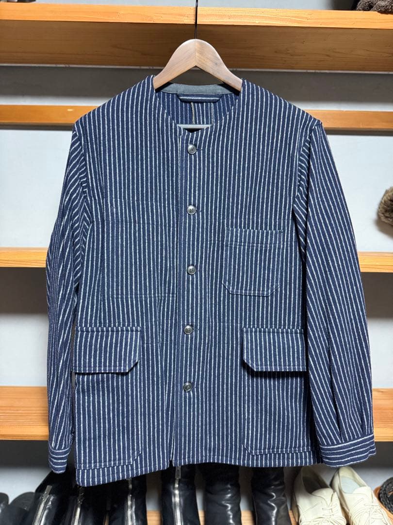 【極美品】Nigel Cabournフレンチワークジャケットウールヒッコリー48