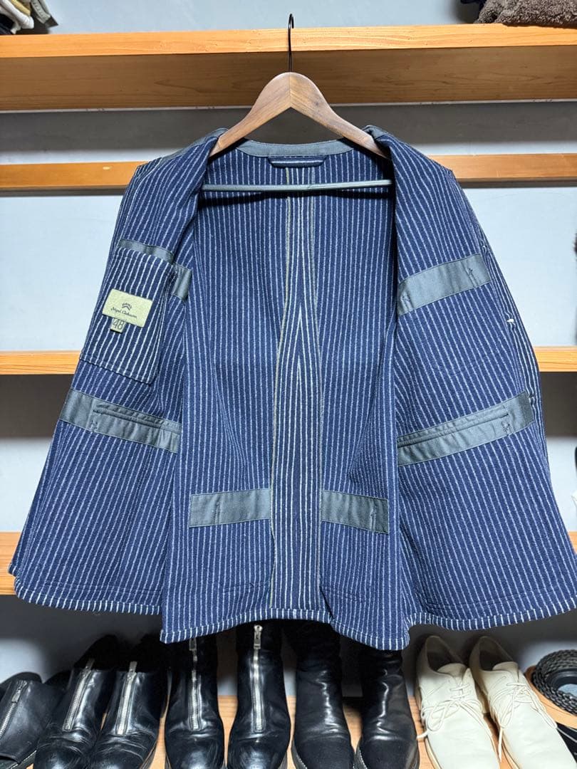 【極美品】Nigel Cabournフレンチワークジャケットウールヒッコリー48