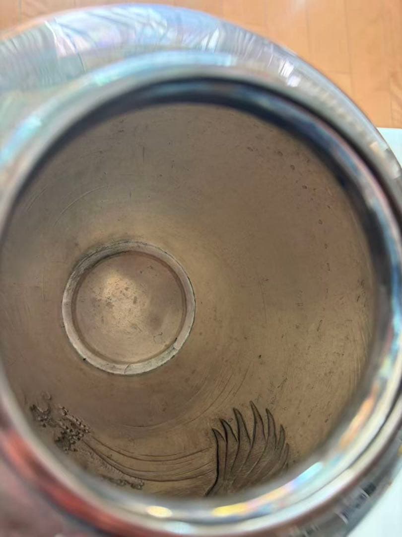 銀花瓶　純銀刻　三越刻　政　未使用