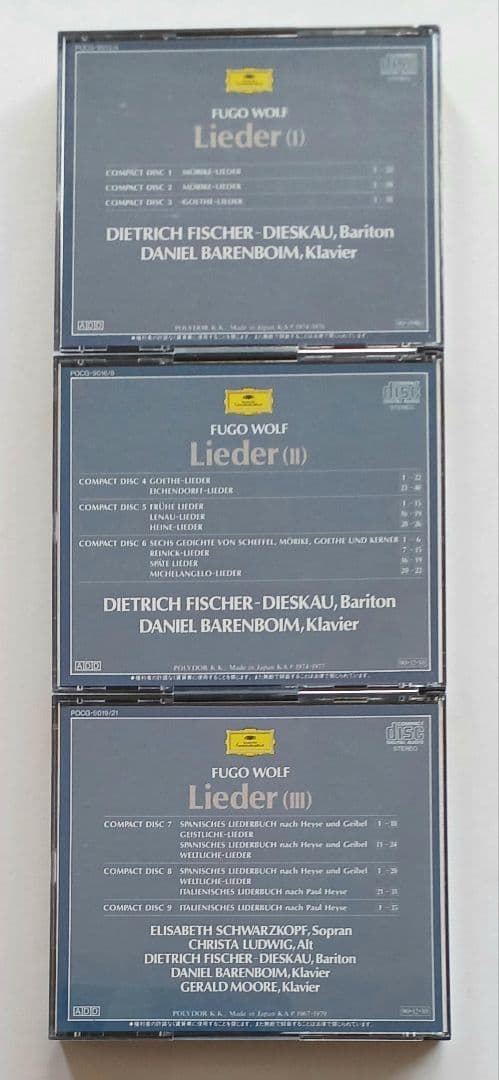 ヴォルフ「歌曲集」（9枚組CD）ディースカウ（バリトン）他