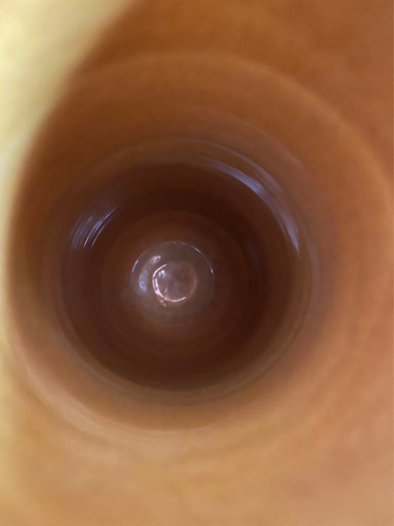 中村翠嵐作　杓立て　黄交趾　青海波ミル貝　茶道　花瓶にも