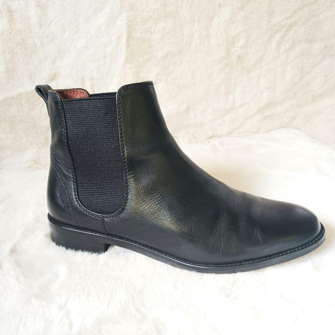 MARGARET HOWELL idea　サイドゴアブーツ　 本革　黒　23.5