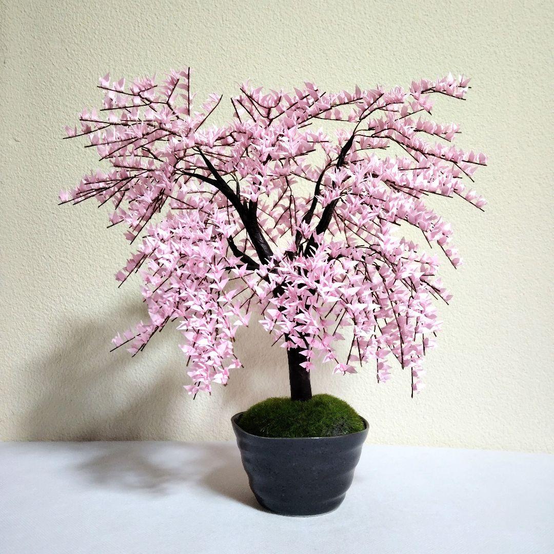 折り鶴盆栽(しだれ桜　盆栽)No.46