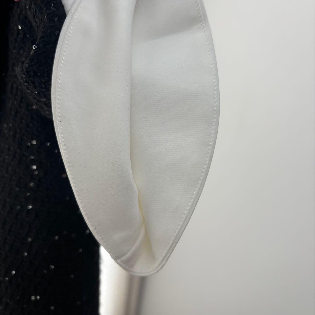 【LEJA】S 花柄スパンコールフレアドレスワンピース　ブラック