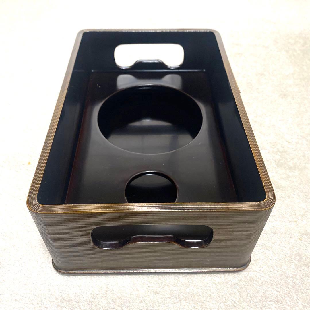 能登輪島塗　煙草盆　タバコ盆　喫煙具　莨盆　灰吹　茶道具　昭和アンティーク　お盆