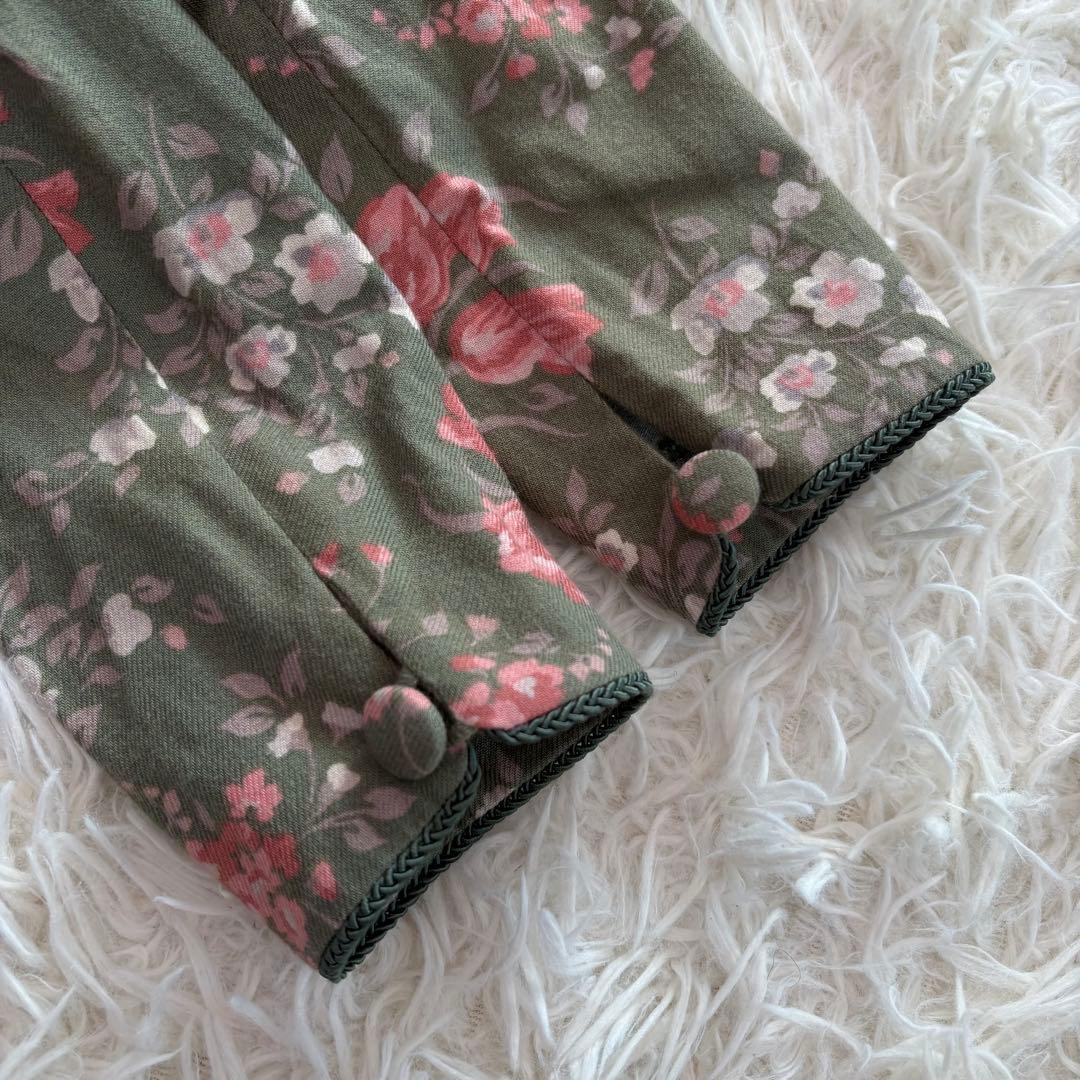Laura Ashley 花柄ロングワンピース　ヴィンテージ　グリーン