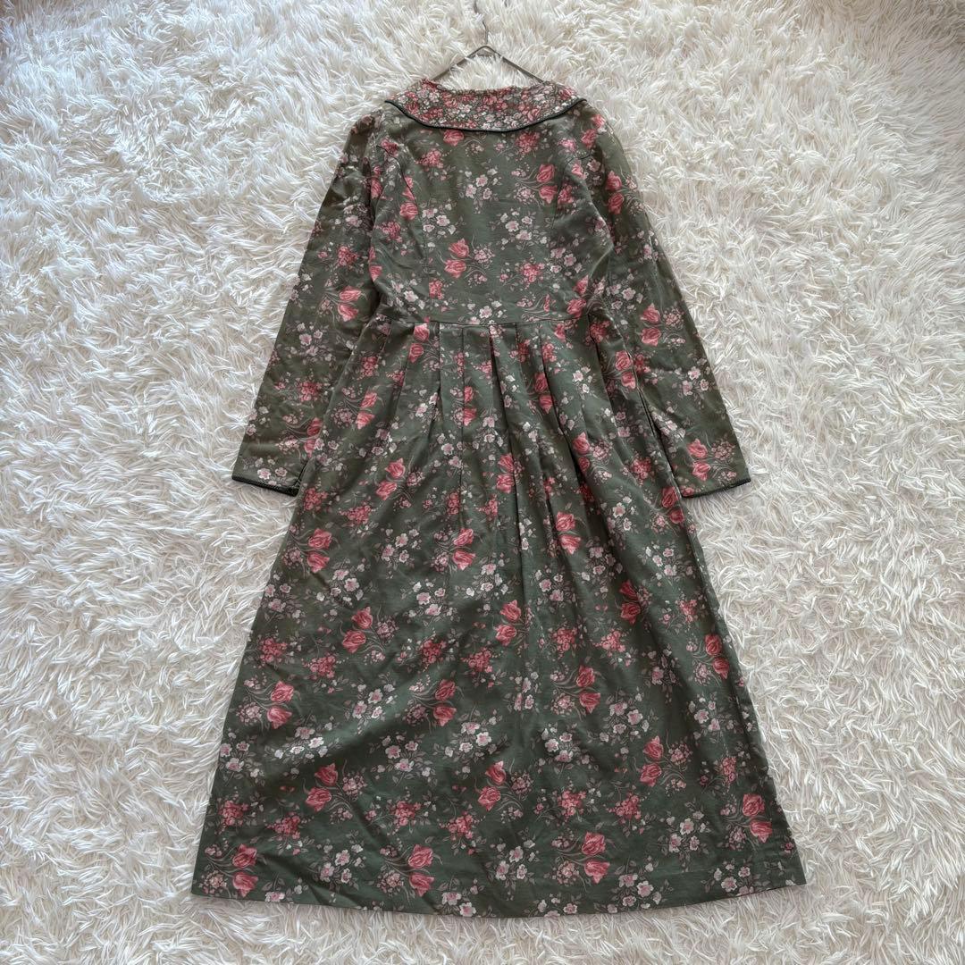 Laura Ashley 花柄ロングワンピース　ヴィンテージ　グリーン