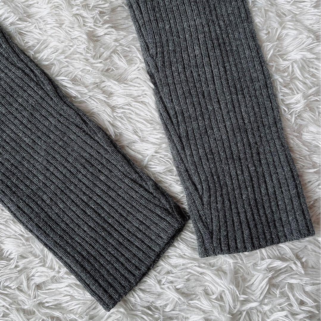 【美品】フォクシー ニットワンピースドレス シエナ 長袖 ひざ丈 グレー