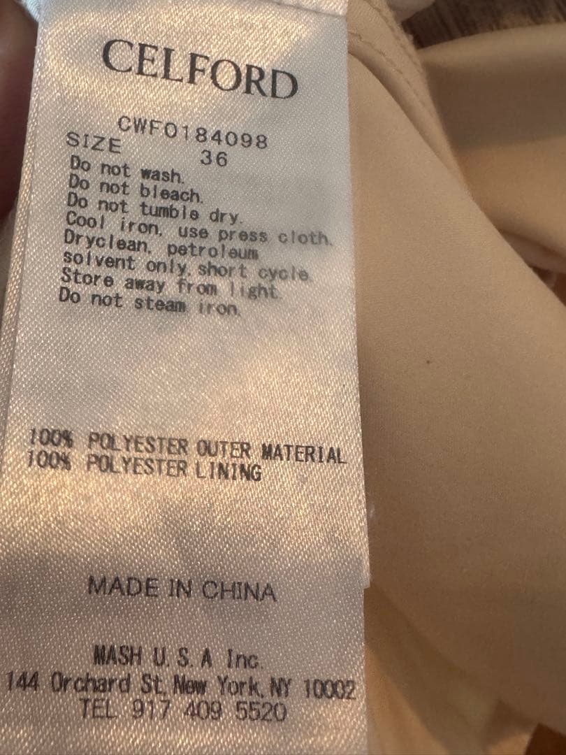 セルフォード　celford 36 アイボリー フレアスリーブ ワンピース