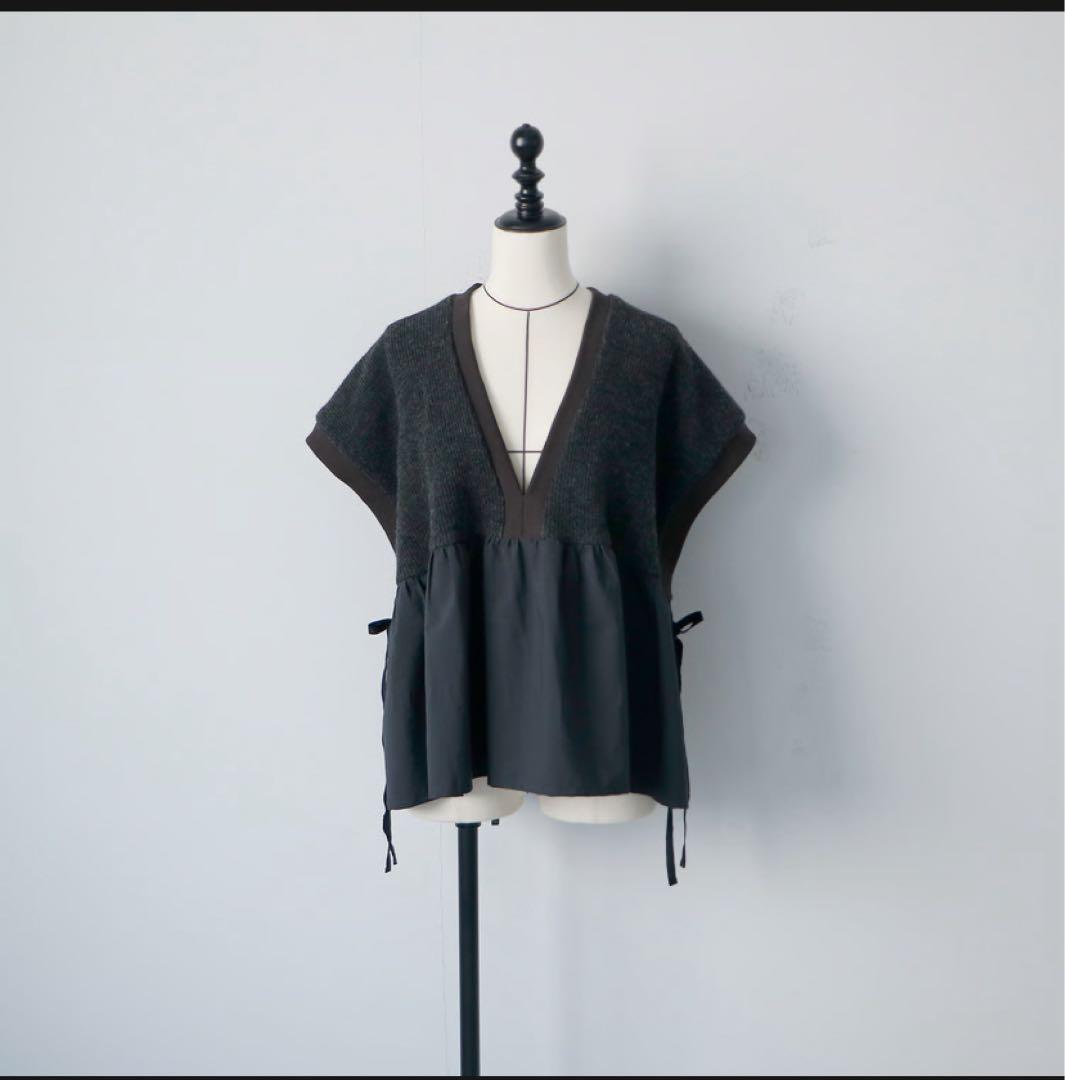 マガリ magali 【WEB限定販売】 ウール&コットン・ジレ/チャコール