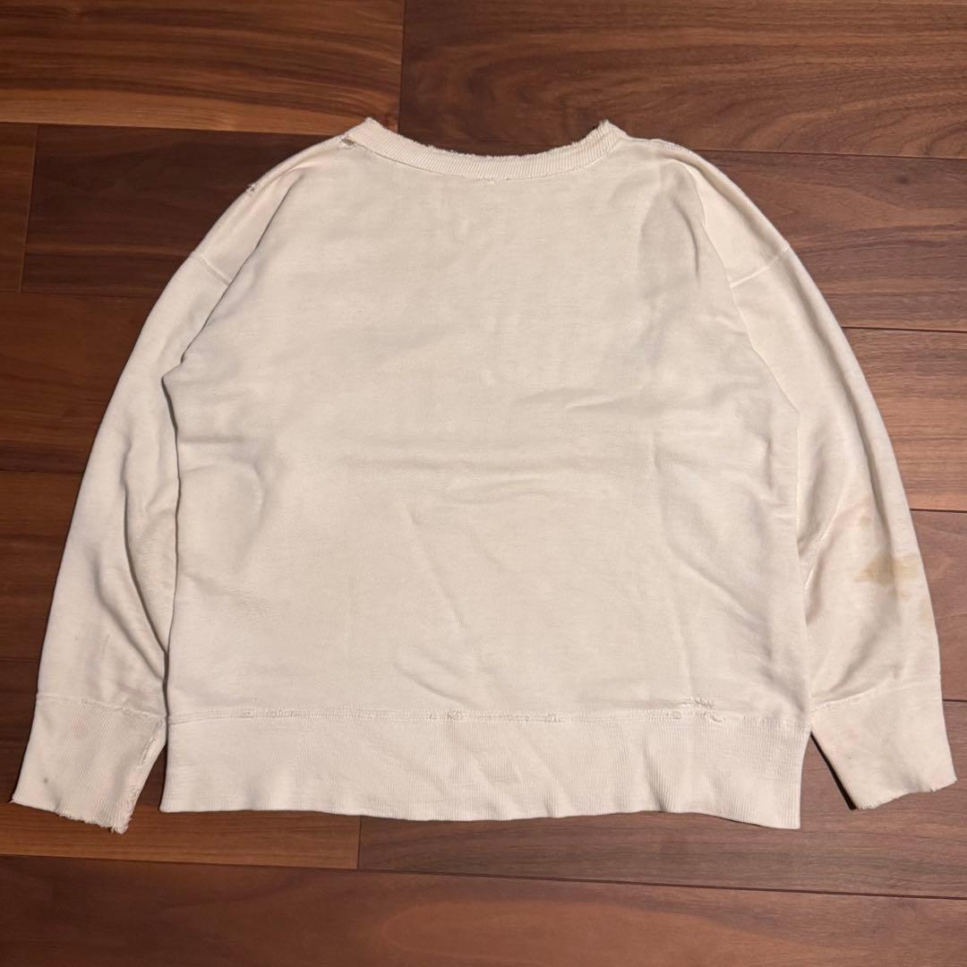 40s 50s ヴィンテージスウェット　白　染み込み