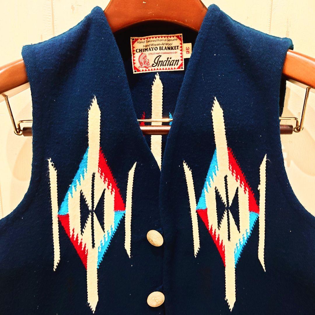 美品 インディアン チマヨベスト 36 チマヨ シュガーケーン ネイティブ 東洋