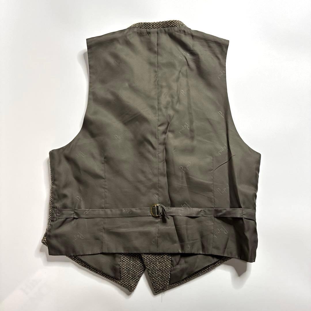 【美品】Papas パパス　ハリスツイード　ベスト　M