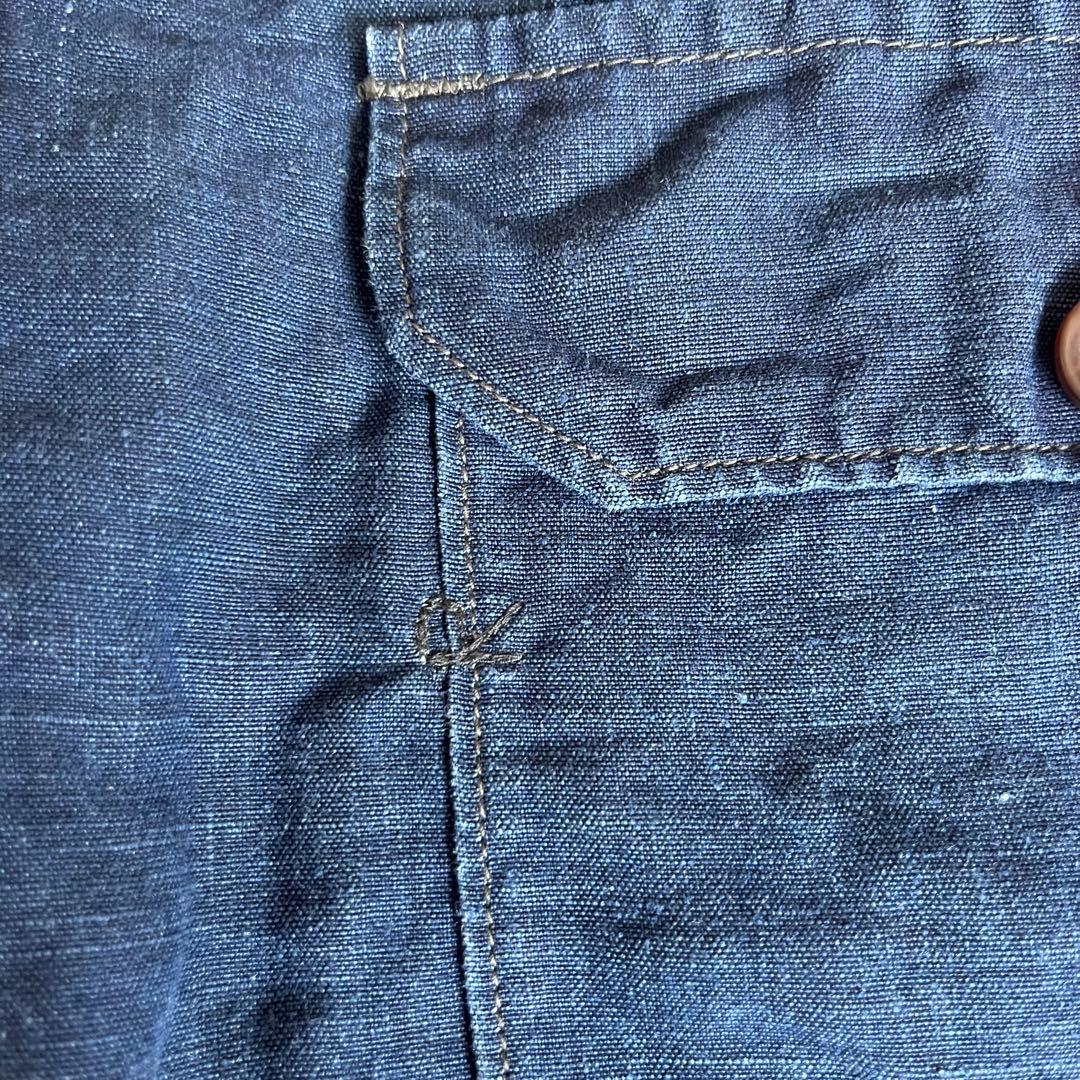 45R　リネンの908ベイカーパンツ　ロゴ刺繍　ワークパンツ　45rpm