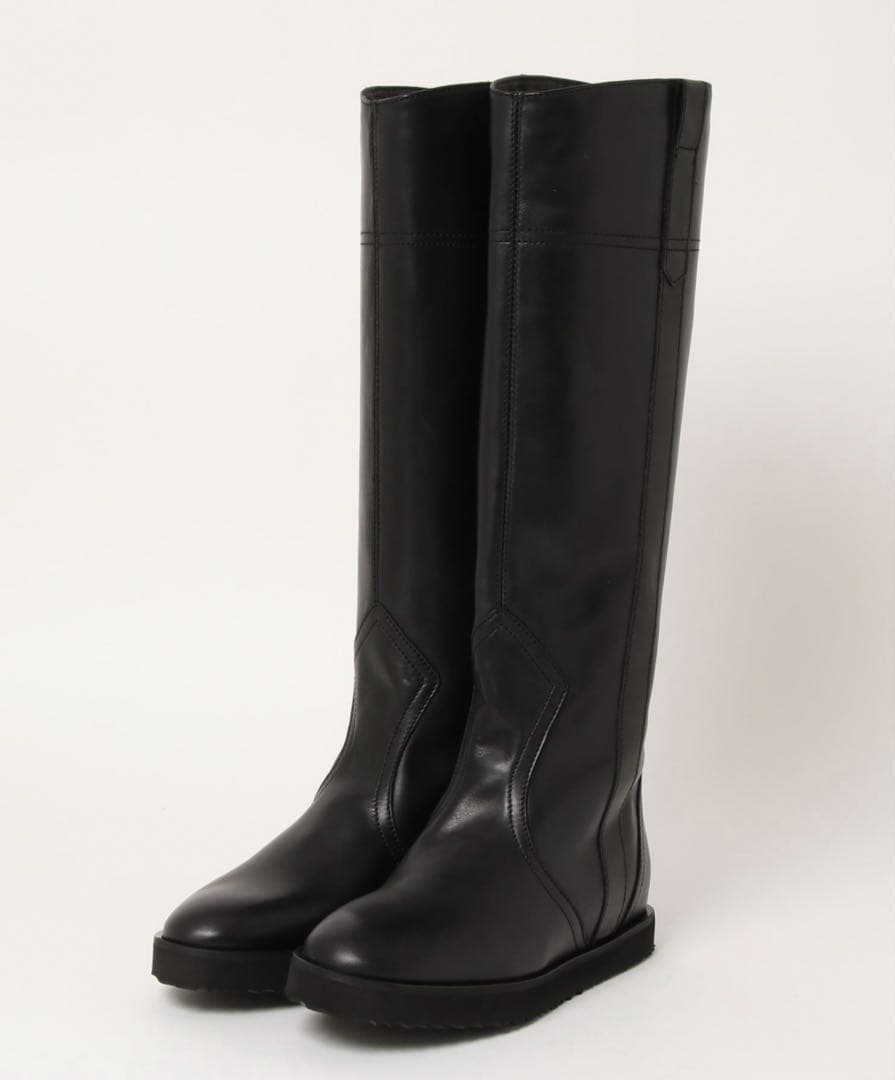 ファビオルスコーニ　ブラックレザー ロングブーツ　37