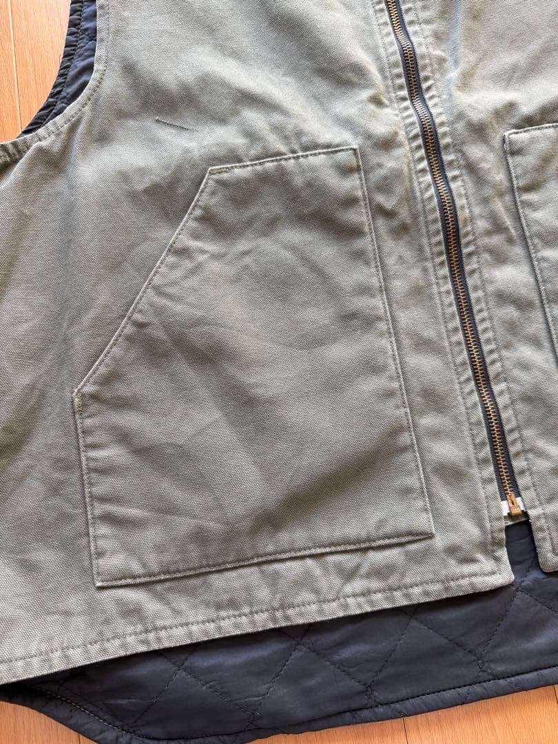カーハート Carhartt ダックベスト！オリーブグリーン 2XL