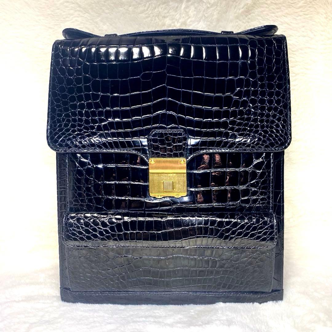 【Nari】✨高級✨amiet アミエット　クロコダイル　ビジネスバッグ
