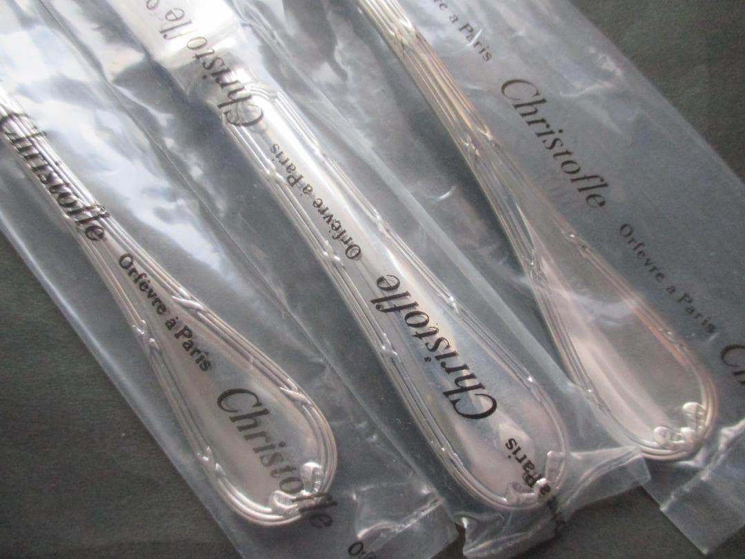 未使用品☆仏蘭西高級銀器クリストフルシルバー銀P　カトラリー３本　リュバン
